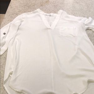 White chiffon blouse 3/4 sleeves